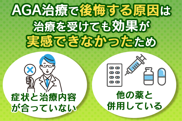 AGA治療で後悔する原因を提示した画像